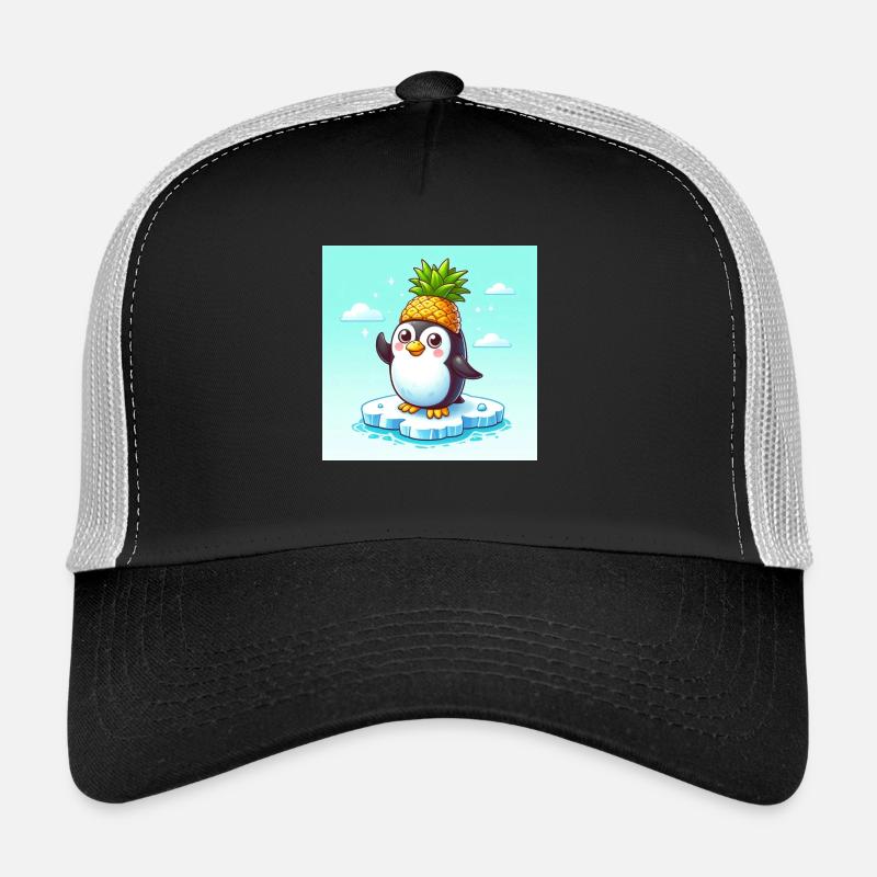 Happy Pinguin winkt - Trucker Cap - Schwarz/Steingrau