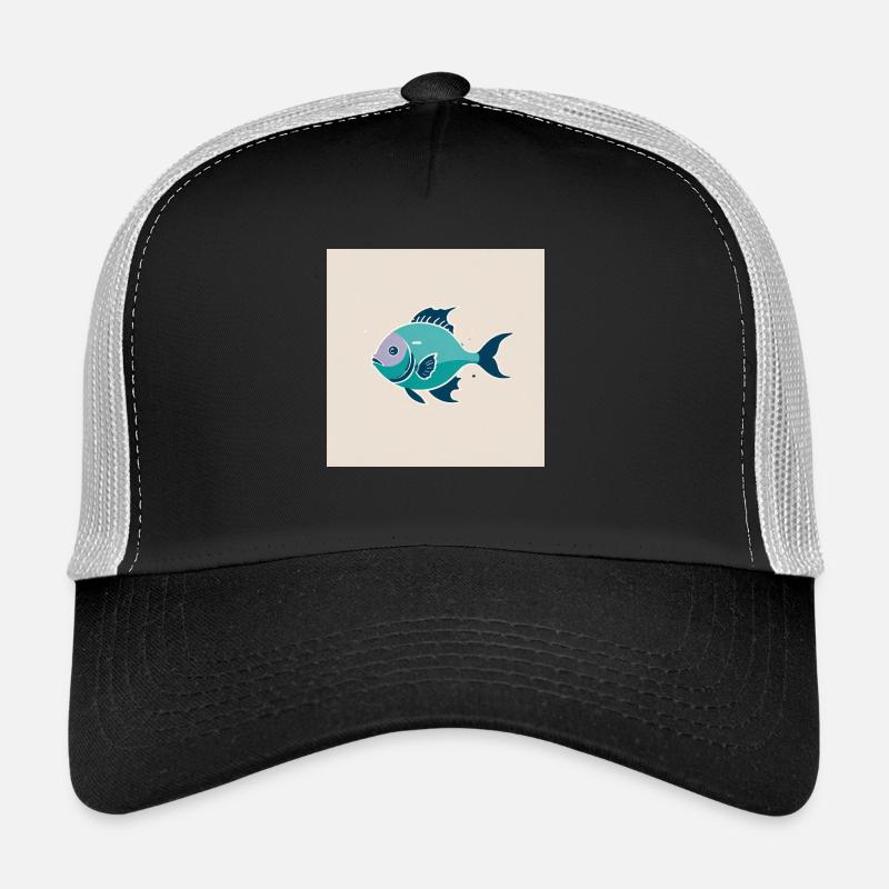 Fisch - Trucker Cap - Schwarz/Steingrau