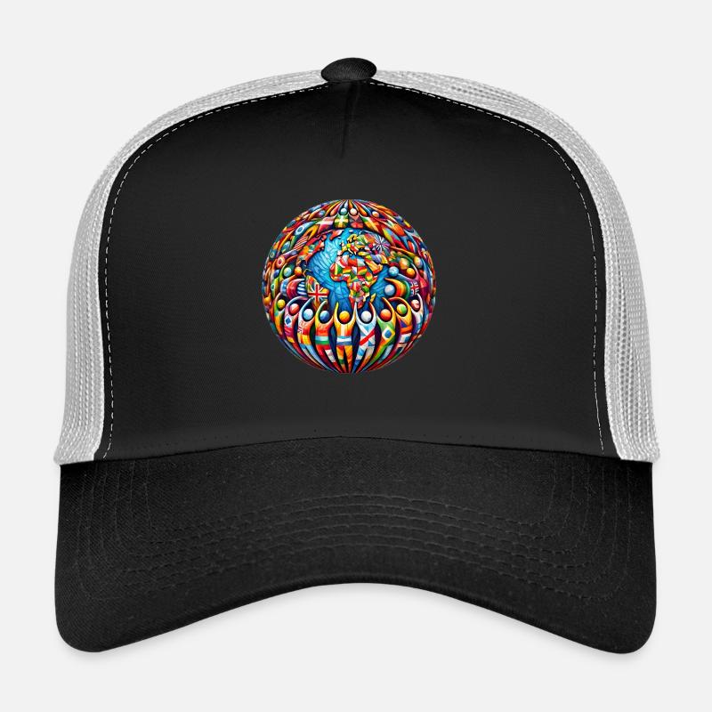 L’unité dans la diversité – Faire la force ensemble - Casquette trucker  - noir/gris pierre