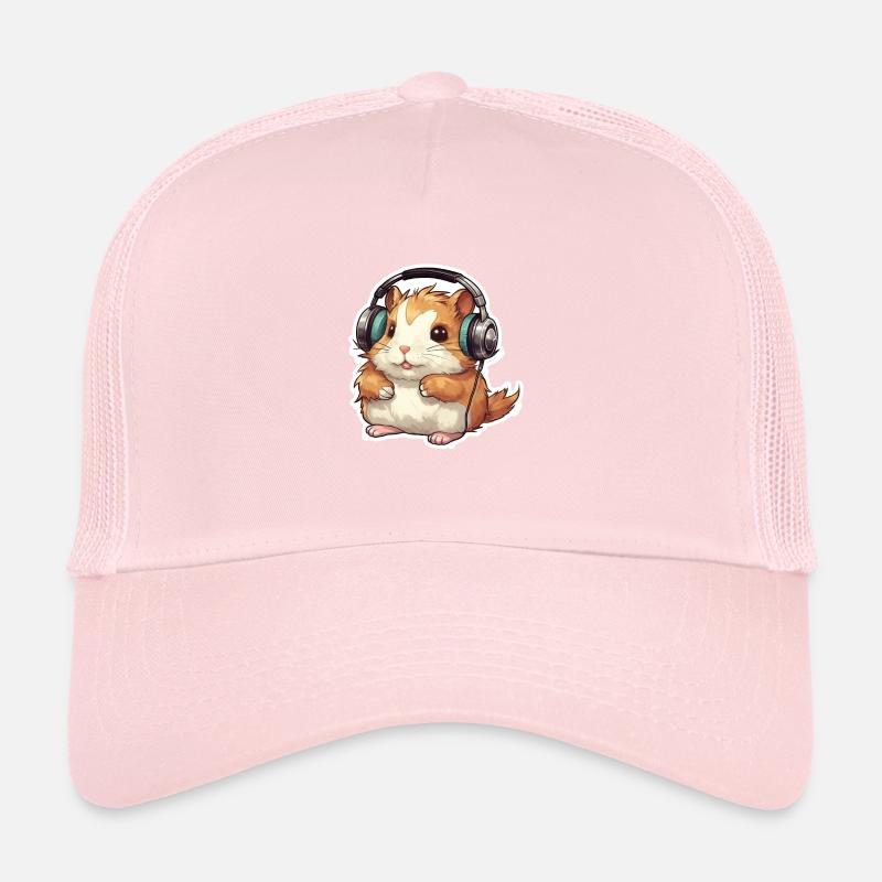 A cute hamster playing video games Trucker Cap