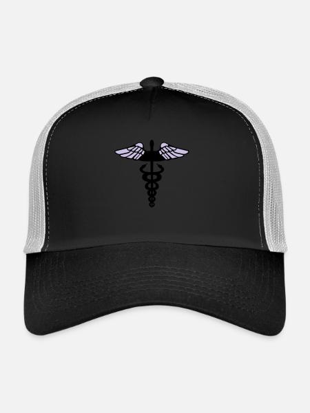 Caducée - Casquette trucker  - noir/gris pierre - Devant