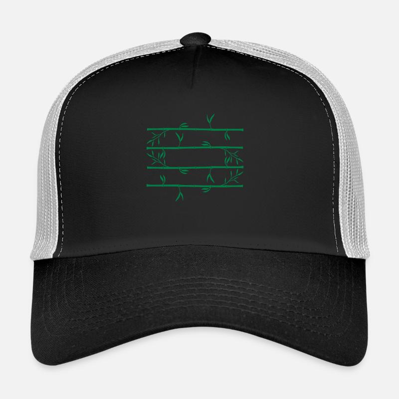 4 bars long bamboo pattern plant silhouette vi Trucker Cap