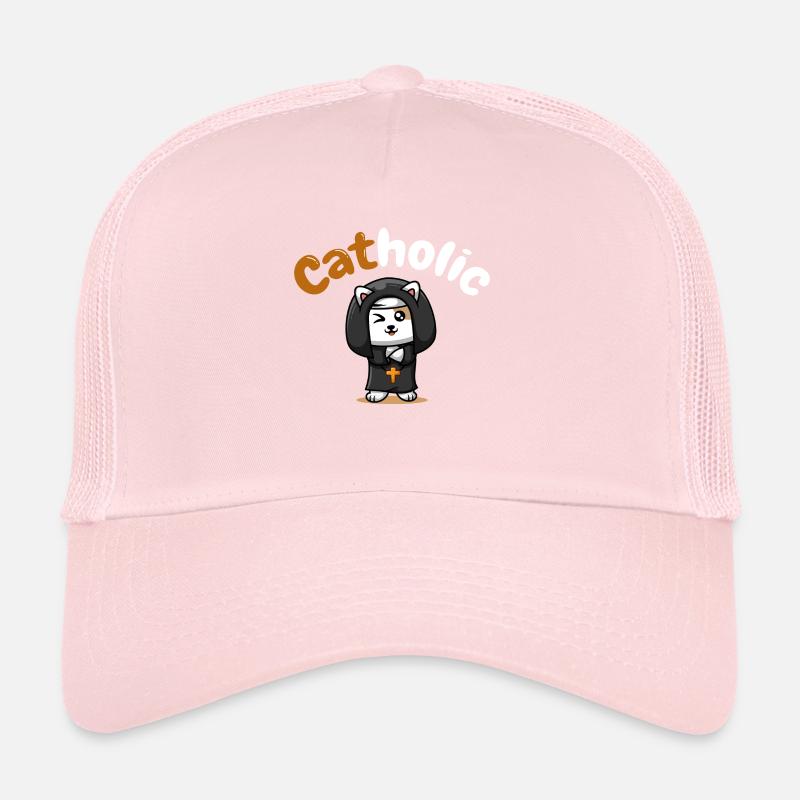 Catholic Cat Tshirt Funny Gift Trucker Cap