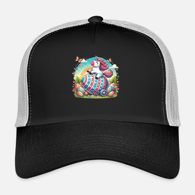 Licorne de Pâques - Conception d’œuf de Pâques coloré Casquette trucker 