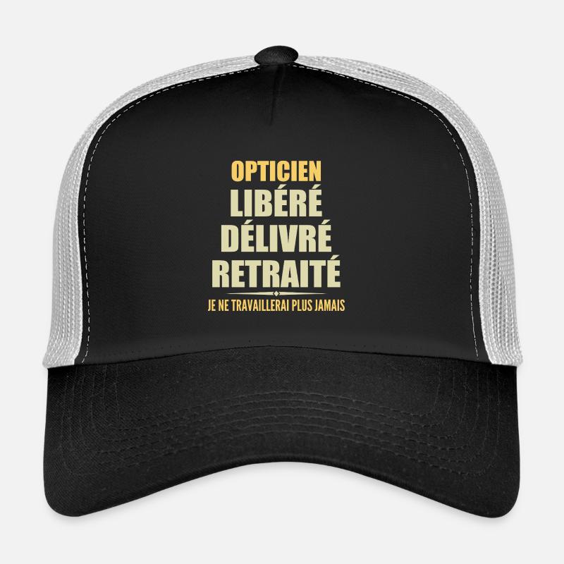Optiker feiert seinen Ruhestand mit humorvollem Geschenk Trucker Cap
