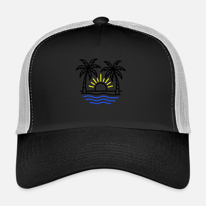 Summer Palm Trees Beach Trucker Cap