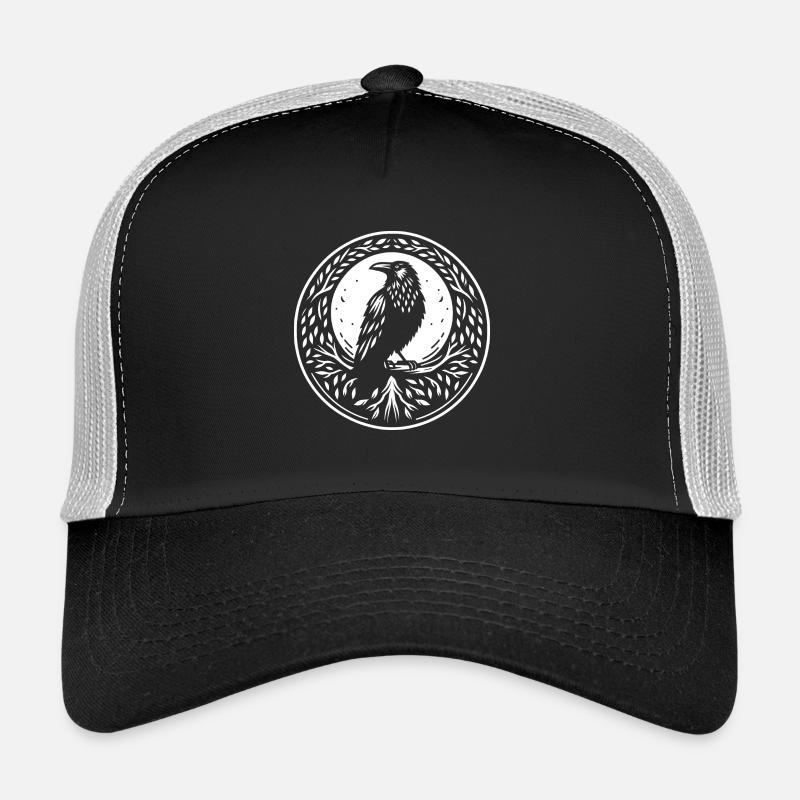 Raven Celtic round Trucker Cap