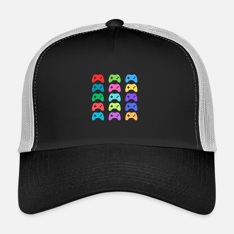 Controller in Regenbogenfarben - Bunt - Gaming Trucker Cap