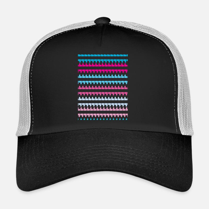 PINK BLUE HEARTS PATTERN - Trucker Cap - black/stone grey