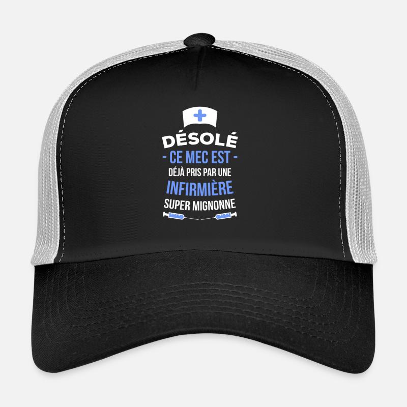Infirmière : déjà pris ! - Casquette trucker  - noir/gris pierre