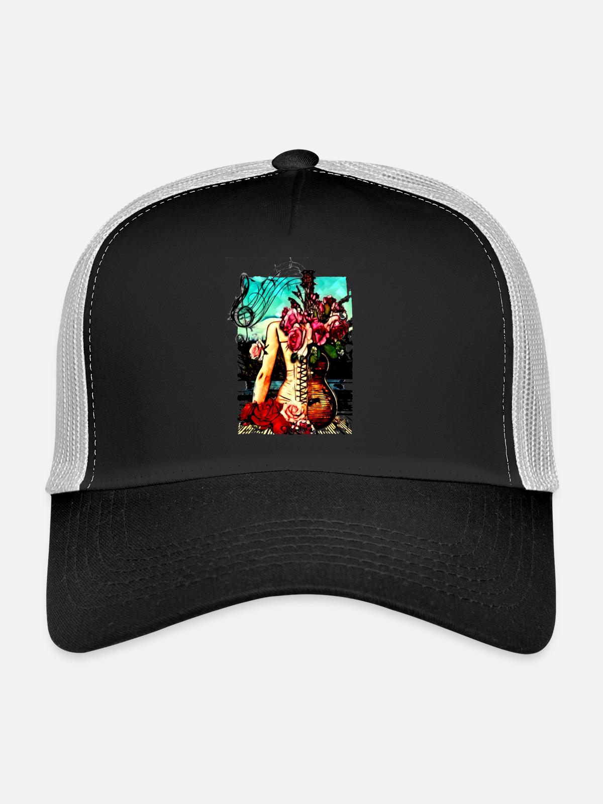 guitare hanches - Casquette trucker - noir/gris pierre - Devant