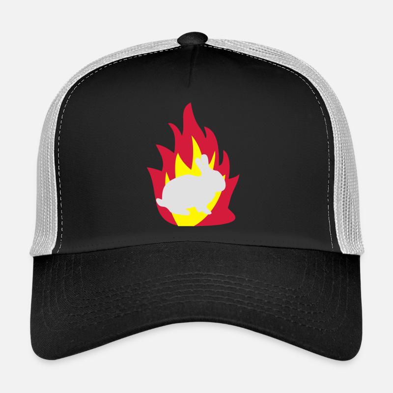 Hase im Feuer - Trucker Cap - Schwarz/Steingrau