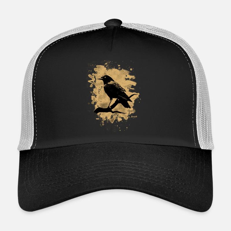 Crow bleached - natural - Trucker Cap - Schwarz/Steingrau