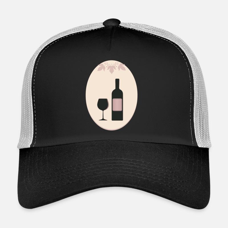 wein - Trucker Cap - Schwarz/Steingrau