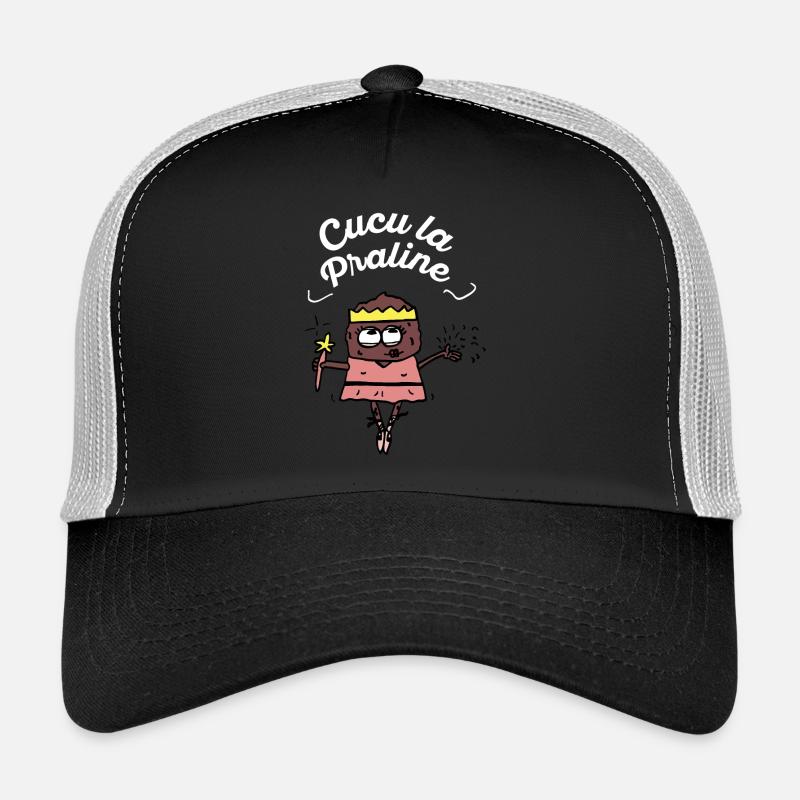Cucu la praline / Blanc / VPC - Casquette trucker  - noir/gris pierre