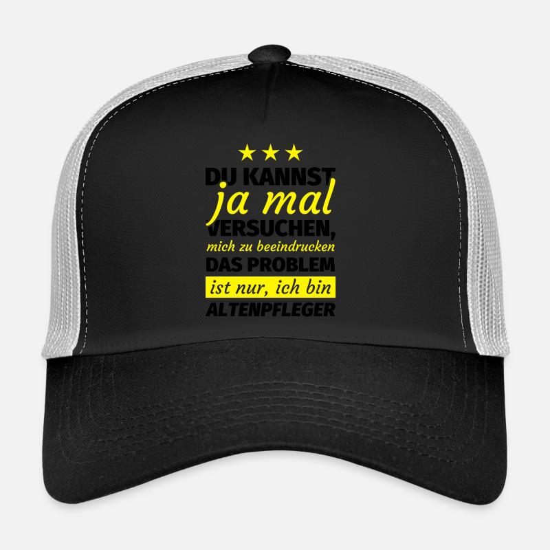 Altenpfleger Geschenk - Trucker Cap - Schwarz/Steingrau