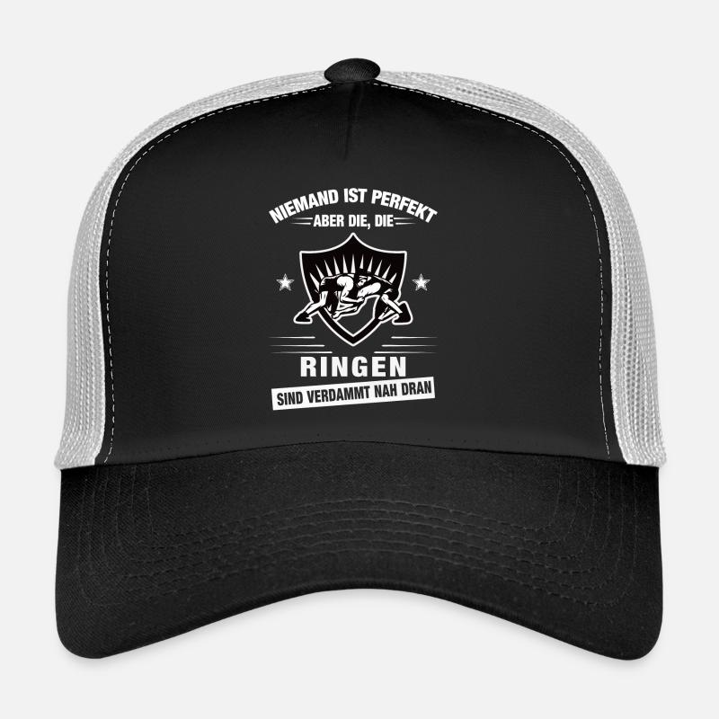 Niemand ist perfekt - Ringen - Trucker Cap - Schwarz/Steingrau