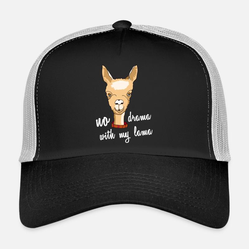 lama no drama alpaka kamel face spruch comic cute Trucker Cap