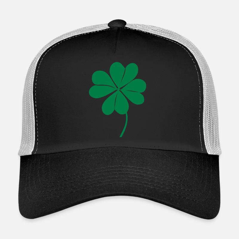 klee mit 4 blaettern - Trucker Cap - Schwarz/Steingrau