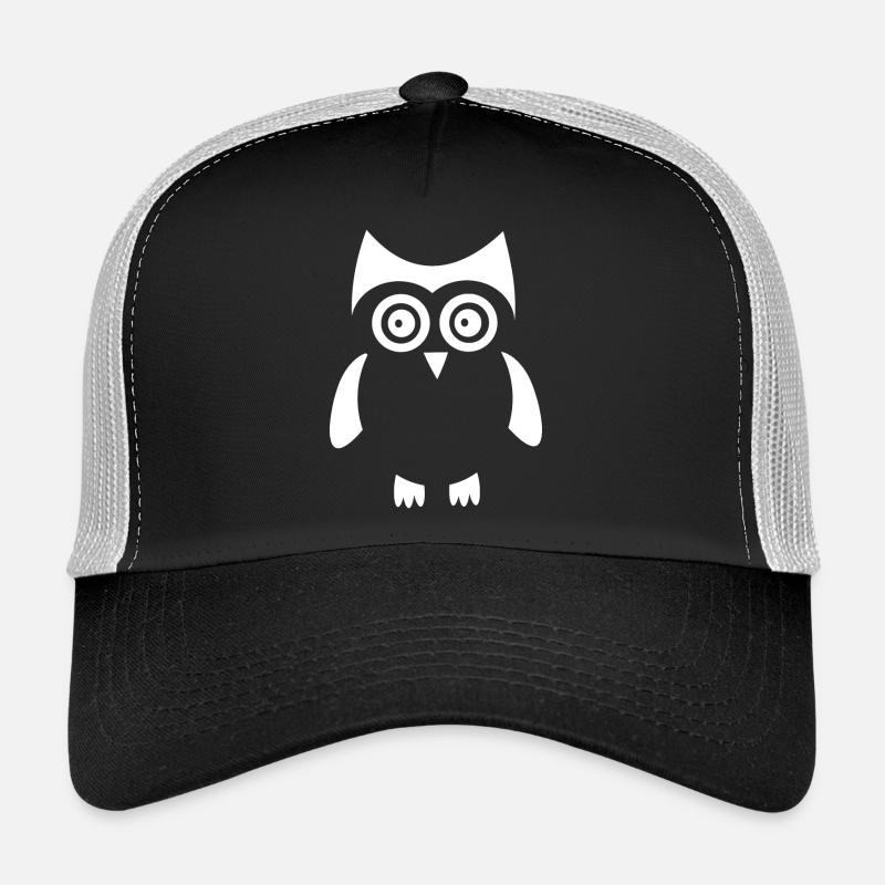 weiße Eule Vogel weiß - Trucker Cap - Schwarz/Steingrau