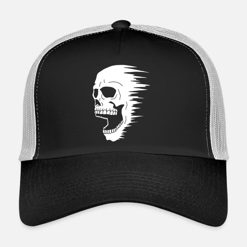 Crâne blanc et vitesse Casquette trucker 