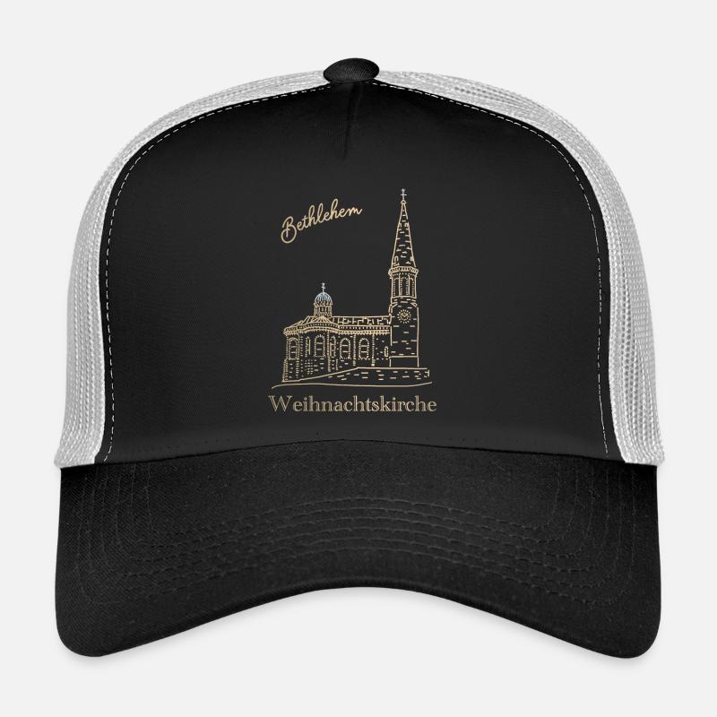 Weihnachtskirche Bethlehem Handzeichnung Trucker Cap