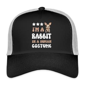 Hase Kaninchen - Trucker Cap - Schwarz/Steingrau - Vorne