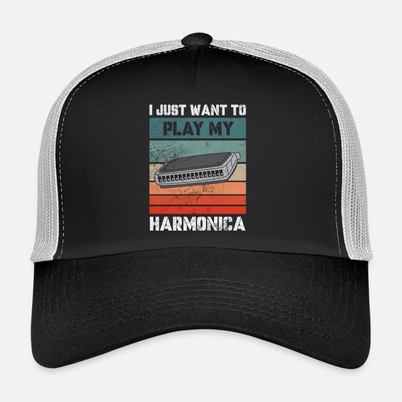 Je veux juste jouer de mon harmonica Casquette trucker 