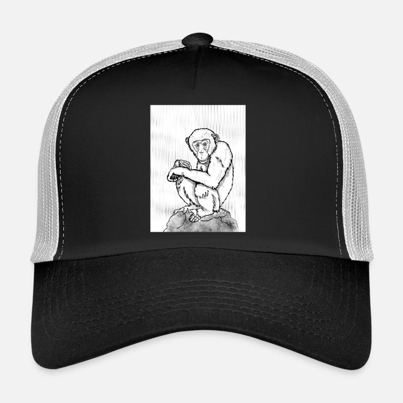 Nachdenklicher Schimpanse Trucker Cap