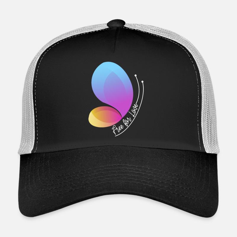 Free Through Love Gradient Butterfly Trucker Cap