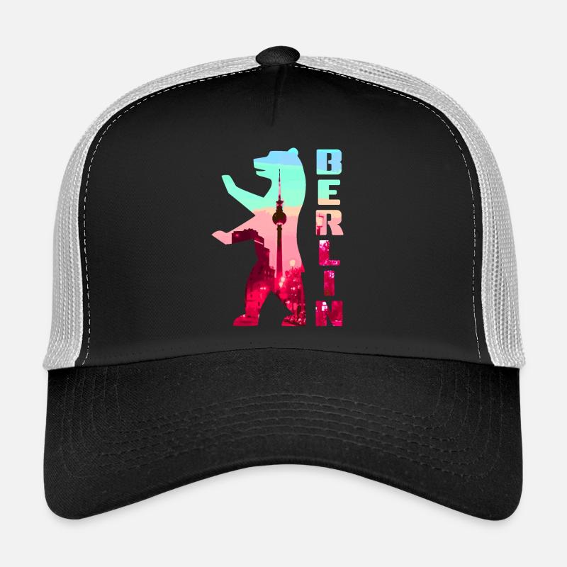 Berlin Bear Neon Silhouette Trucker Cap