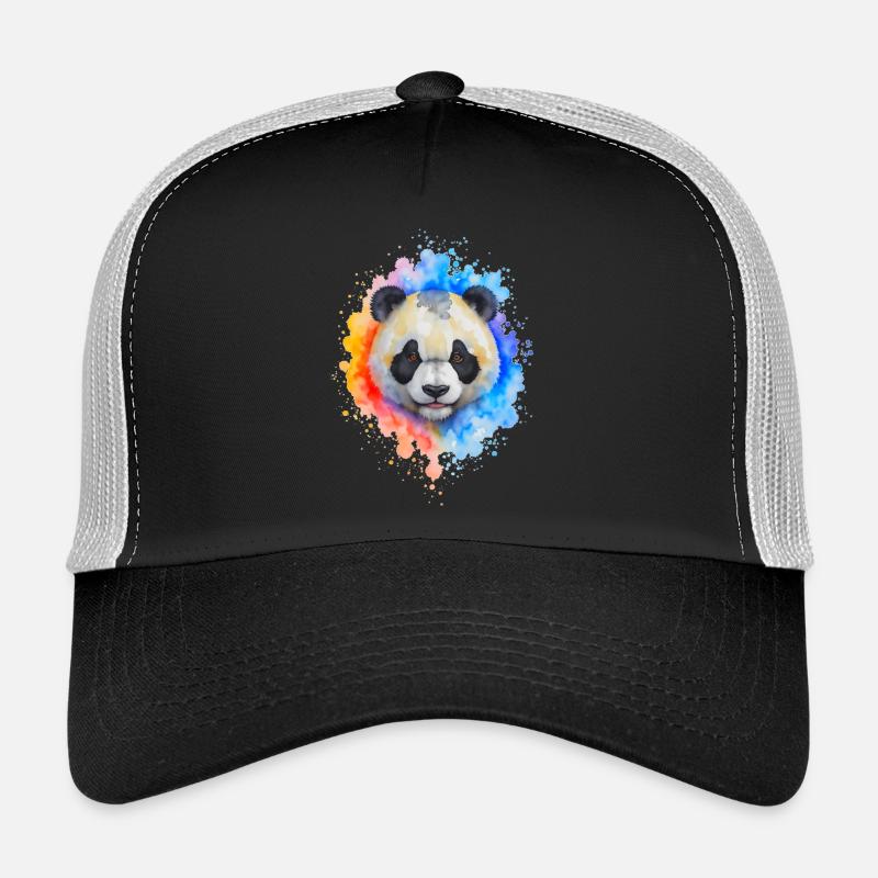 Watercolor Panda Splash Trucker Cap