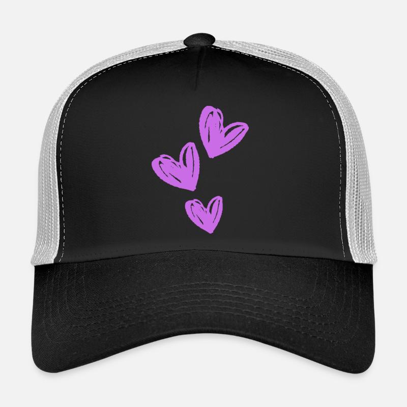 Coeurs Icône Violet Casquette trucker 