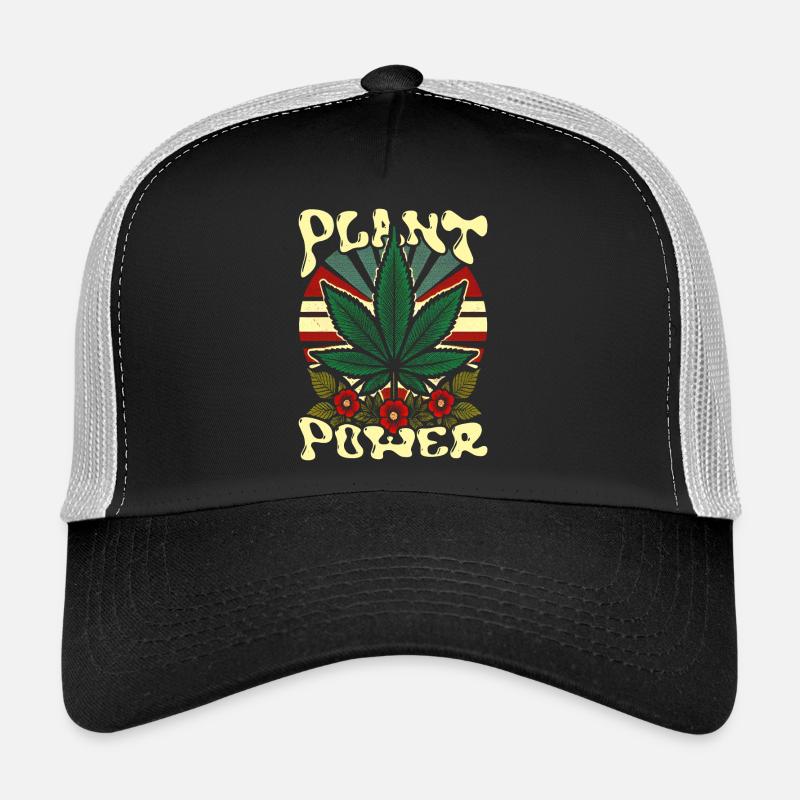 Retro Cannabis Blatt Design Pflanze Power Statement Trucker Cap