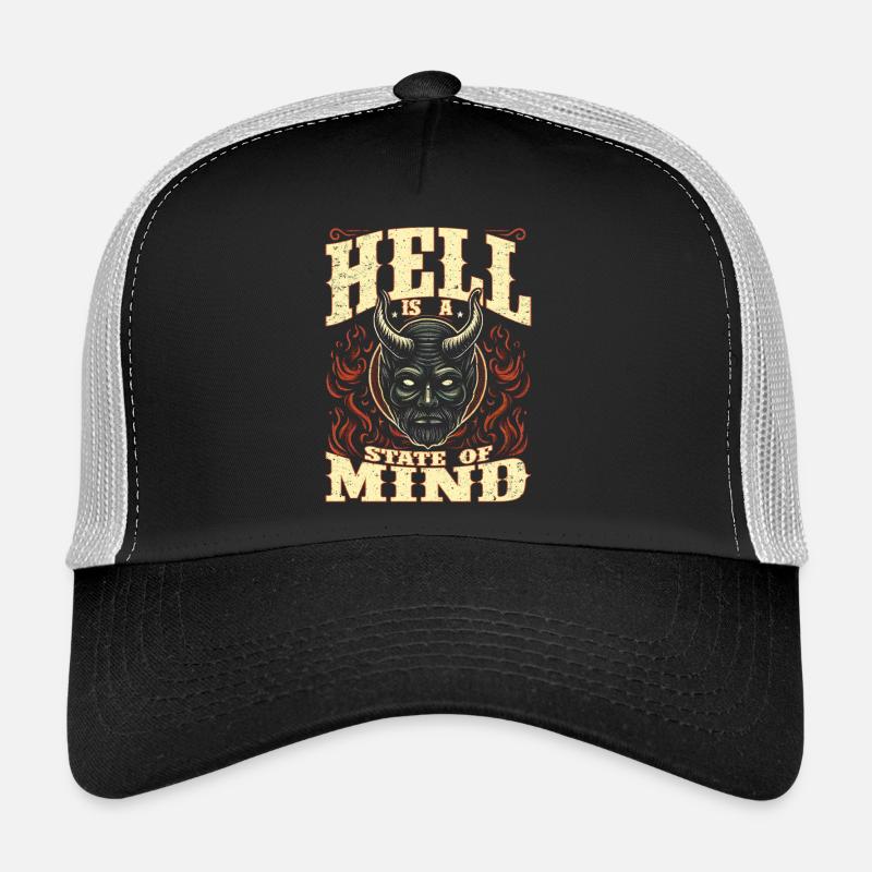 Retro Demon Design L'inferno è uno stato d'animo Cappellino sportivo