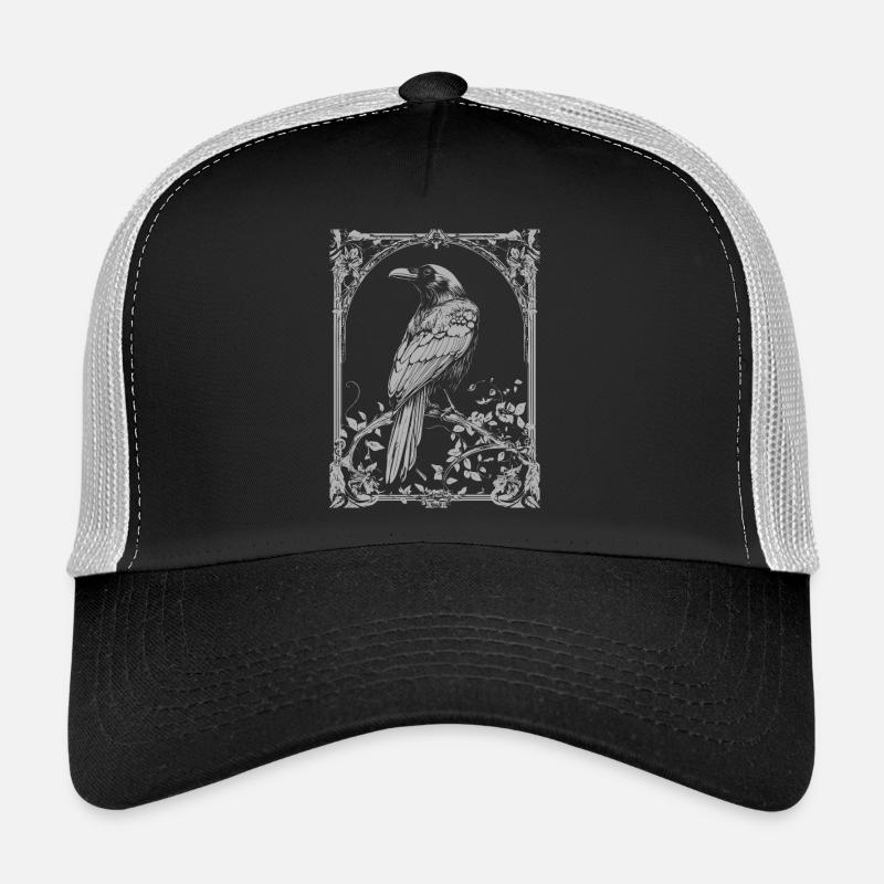 Raven Goth Trucker Cap