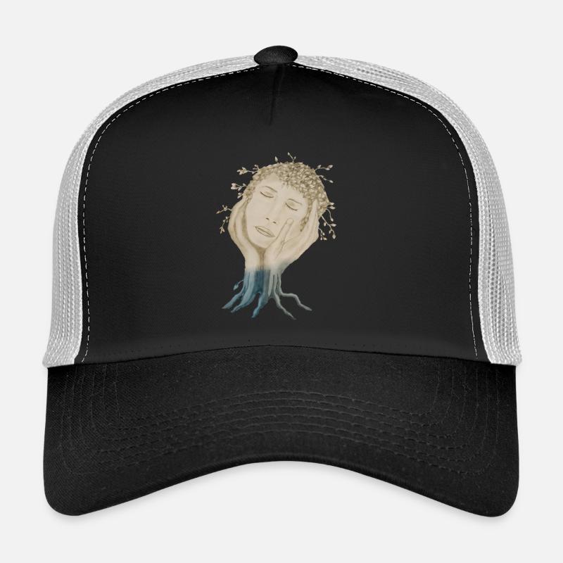 TREE FACE - Trucker Cap - black/stone grey