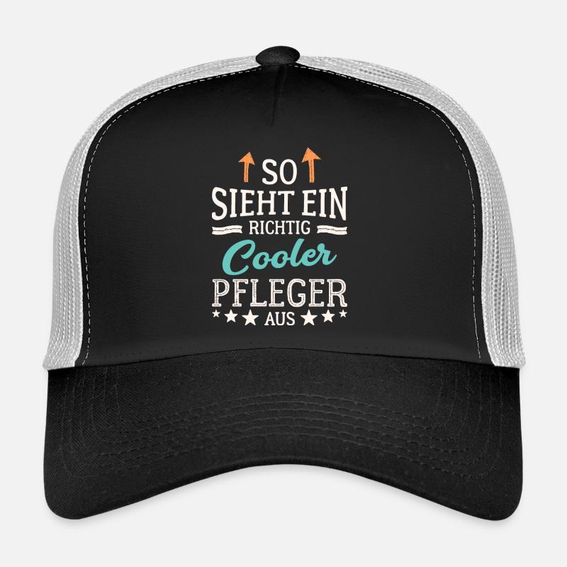 So sieht ein richtig cooler Pfleger aus - Trucker Cap - Schwarz/Steingrau