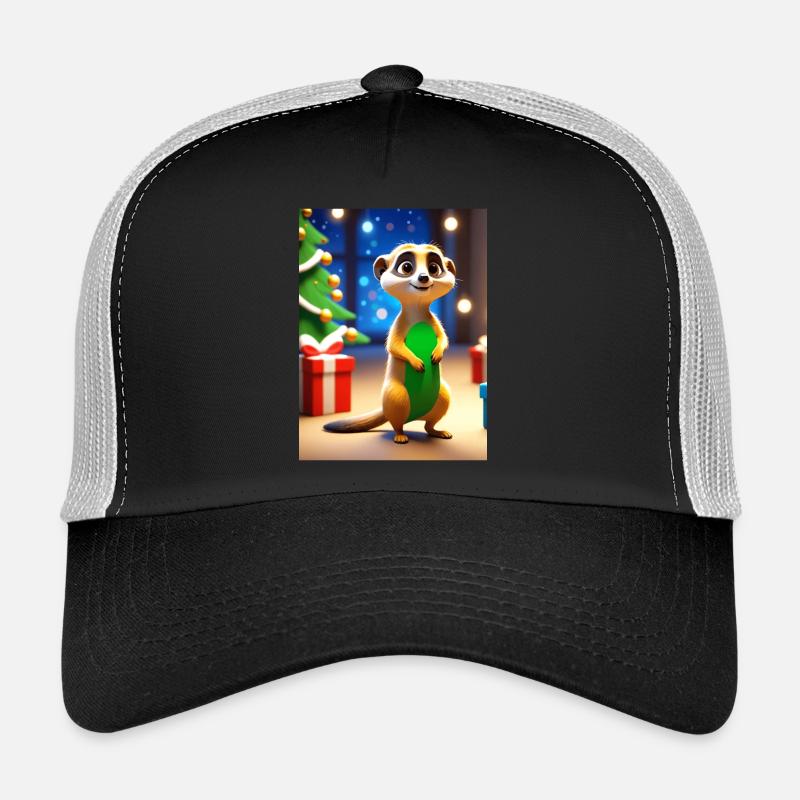 Cartoon Weihnachtsgrüsse Erdmännchen Geschenk Trucker Cap