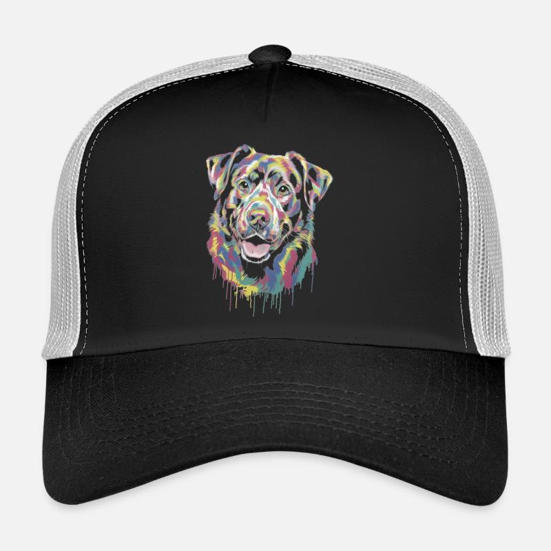 Chien dégoulinant coloré Casquette trucker 