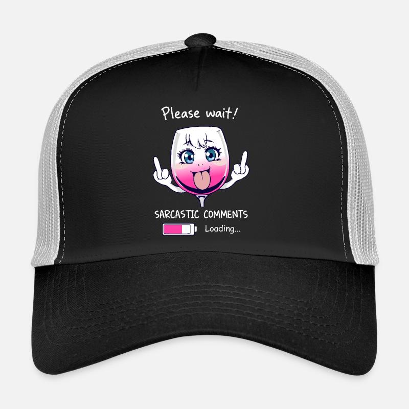 Sarcastic wine glass Trucker Cap