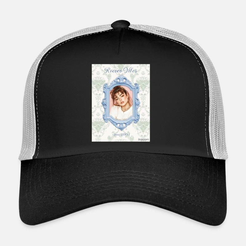Bilderrahmen hellblau - Trucker Cap - Schwarz/Steingrau