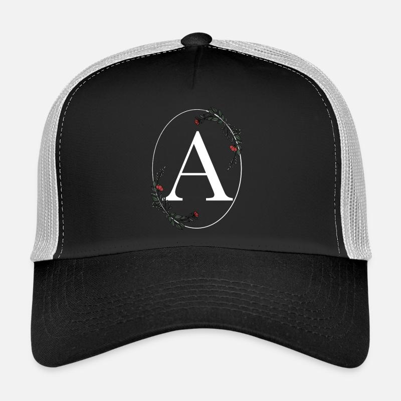 Buchstabe A - Trucker Cap - Schwarz/Steingrau