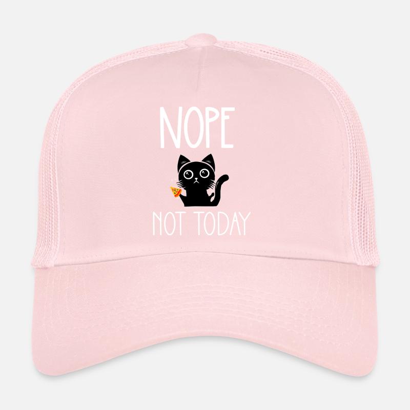 Nope not today cat with pizza Trucker Cap