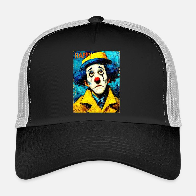 "Sad Clown" by van Gogh - Trucker Cap - Schwarz/Steingrau