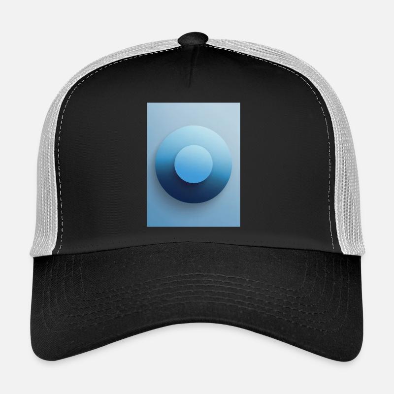 Blue Focus - Abstrait 3D Cercle, Bleu, Dégradé Casquette trucker 