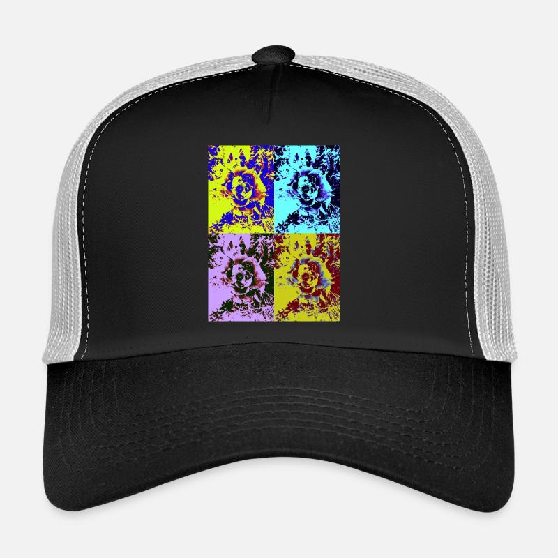 Rose pop art Casquette trucker 