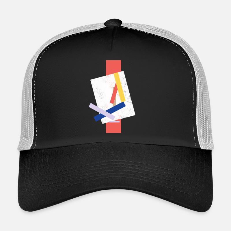 Motif de blocs de couleurs abstraits visage déformé Casquette trucker 
