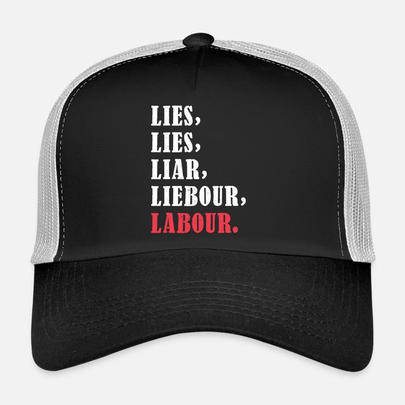 Bold anti-Labour Slogan Typography Design - Trucker Cap - Schwarz/Steingrau
