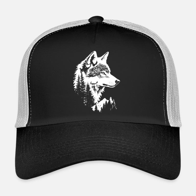 Visage de loup Nature Silhouette Casquette trucker 